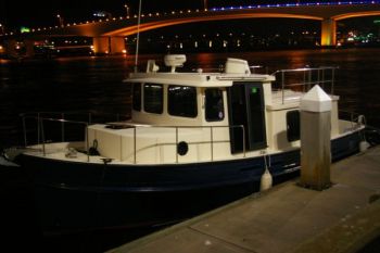 Starting out on the St. John River, the first night we docked at the Riverwalk. For FREE! Preparing to Make the Great Loop Cruise aboard a Nordic Tug 32+2