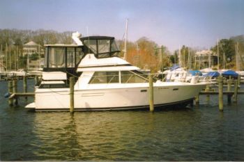 Pearson Motor Yacht at the dock. Pearson 38 Motor Yacht - Delivery