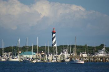 St. Augustine's distinctive black and white stands sharp against the lowlands of Northern Florida. Lighthouses