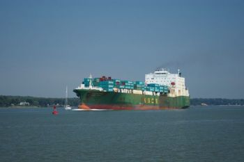 Looks can be deceiving! This cargo ship appears to be bearing down on the sailboat, really off his starboard bow. Big Ships on the Waterways