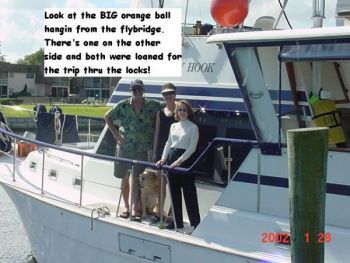 Big Orange Balls can make locking a bit easier. Strategically placed, these bigger fenders help protect flaired hulls. Big Balls or Moon River aboard a Gulfstar 44 Motor Cruiser