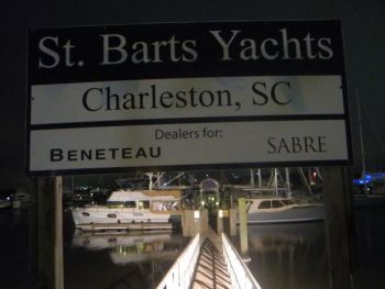 The Swift Trawler 44 sits at the dock in Charleston before we come aboard to start the training and delivery to Jacksonville FL. New Owner Training Delivery Beneteau Swift Trawler 44